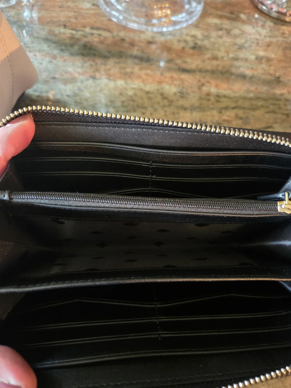 kate spade Lught Beige Saffiano Dome Satchel with Matching Wallet